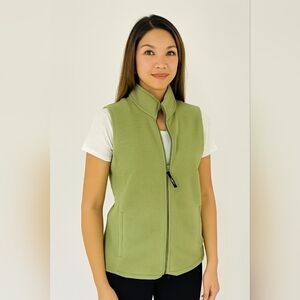 Woolrich Wmns Light Willow Fleece High Neck Sleeveless Vest With Pockets SzSmall